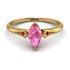 Marquise Pink Moissanite Geometrical Engagement Ring - Reese No. 810